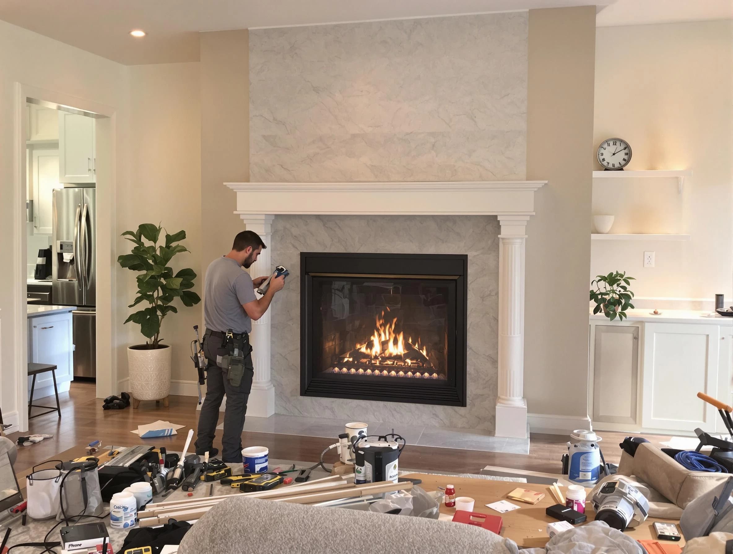Newly installed fireplace by Livingston Chimney Sweep in Livingston, NJ