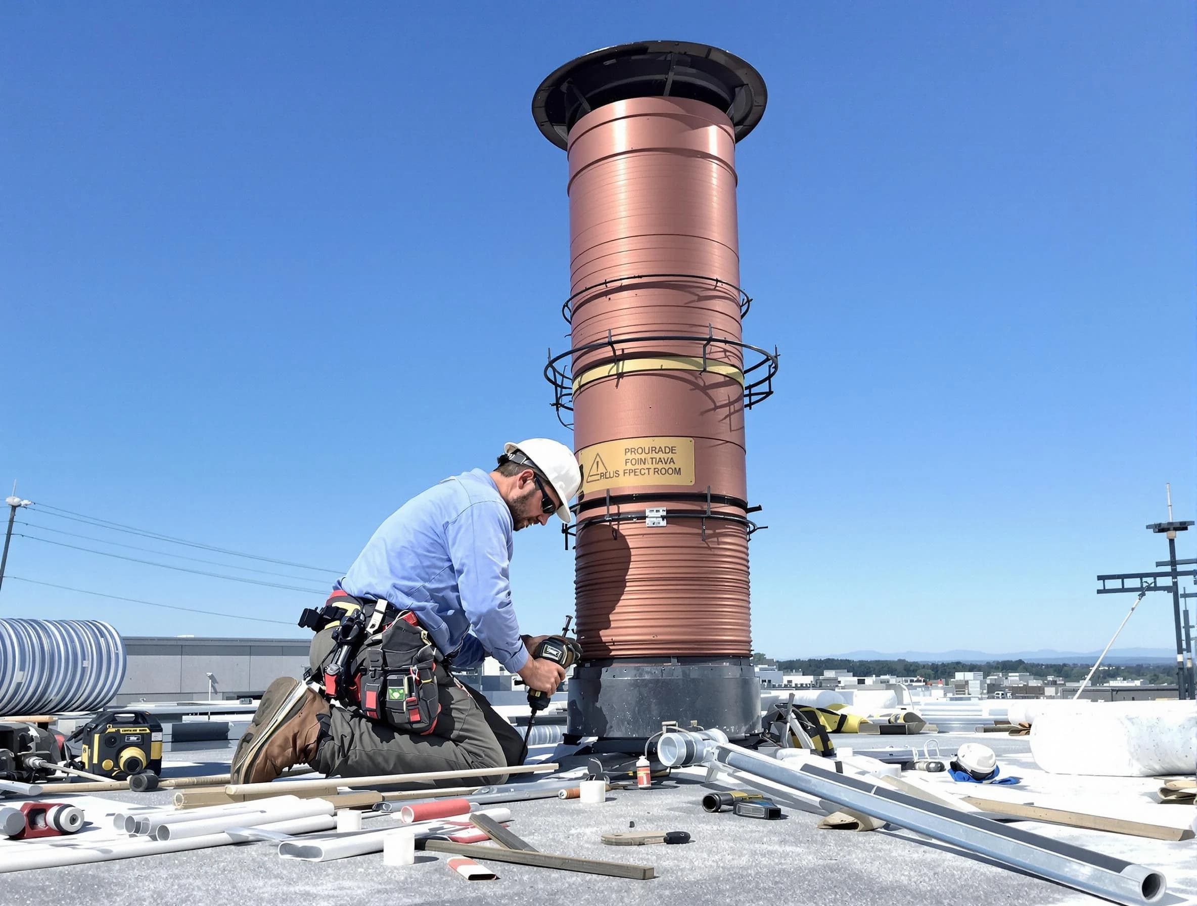 Installed chimney liner by Livingston Chimney Sweep in Livingston, NJ