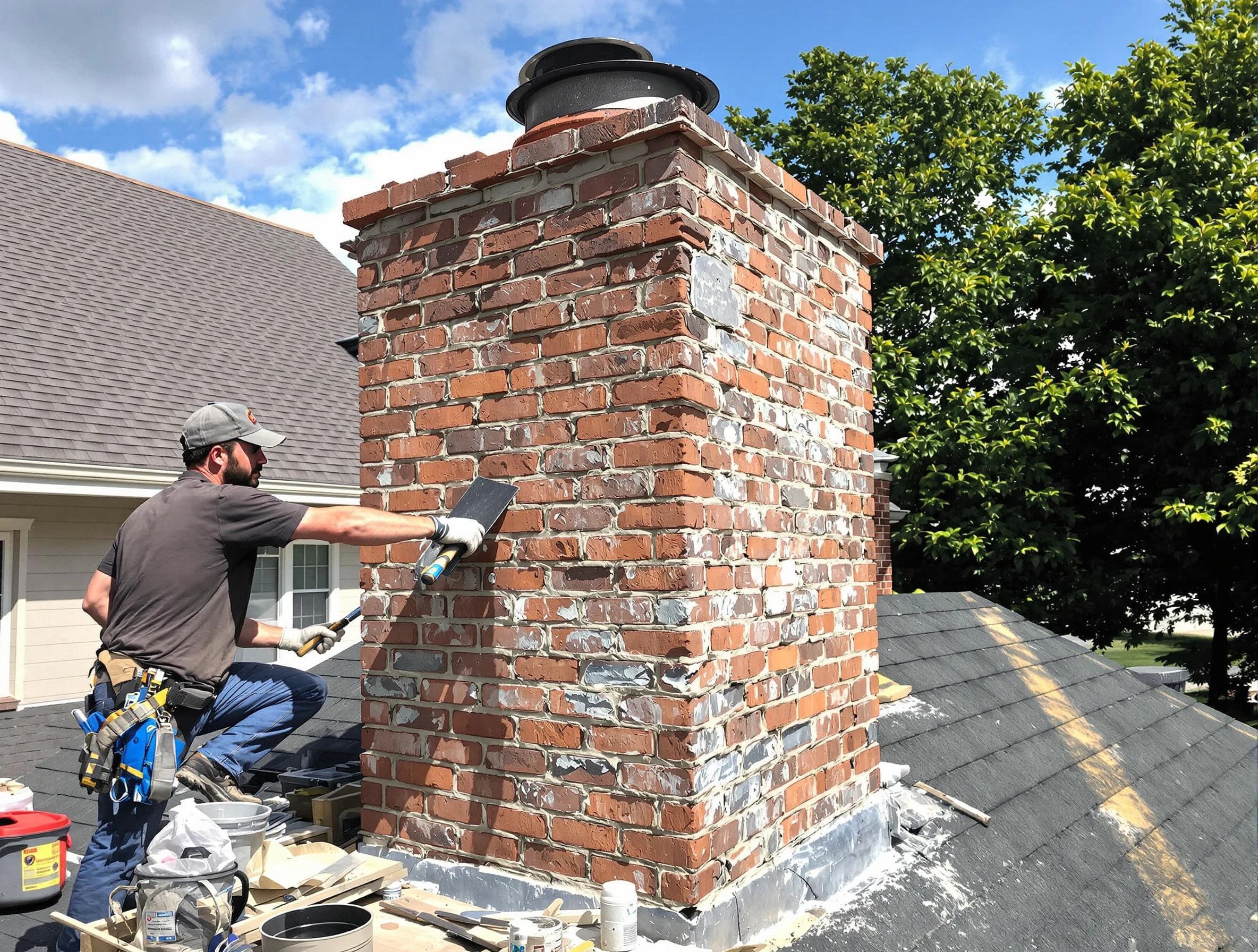 Completed chimney rebuild by Livingston Chimney Sweep in Livingston, NJ