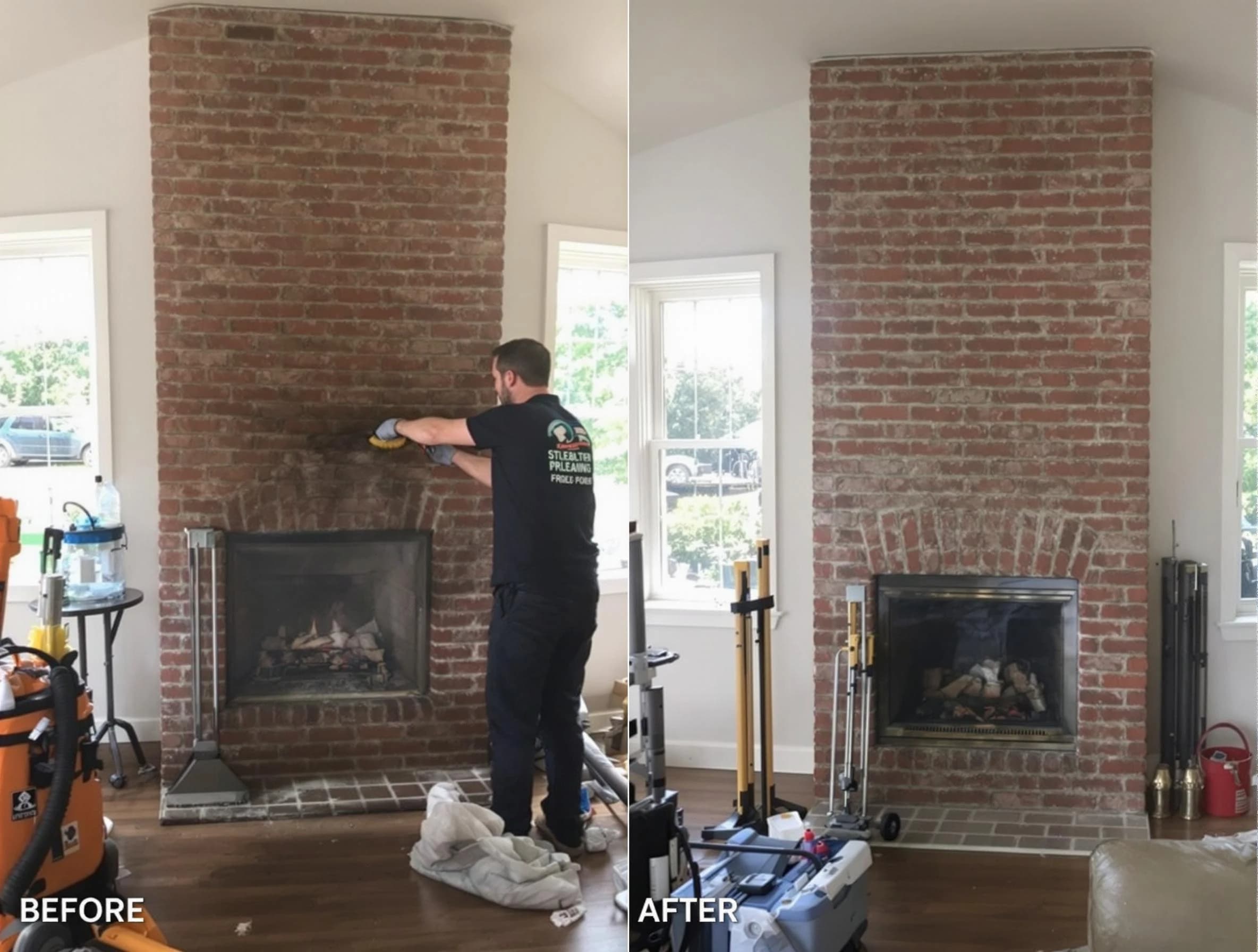 Finished chimney sweeping service by Livingston Chimney Sweep in Livingston, NJ