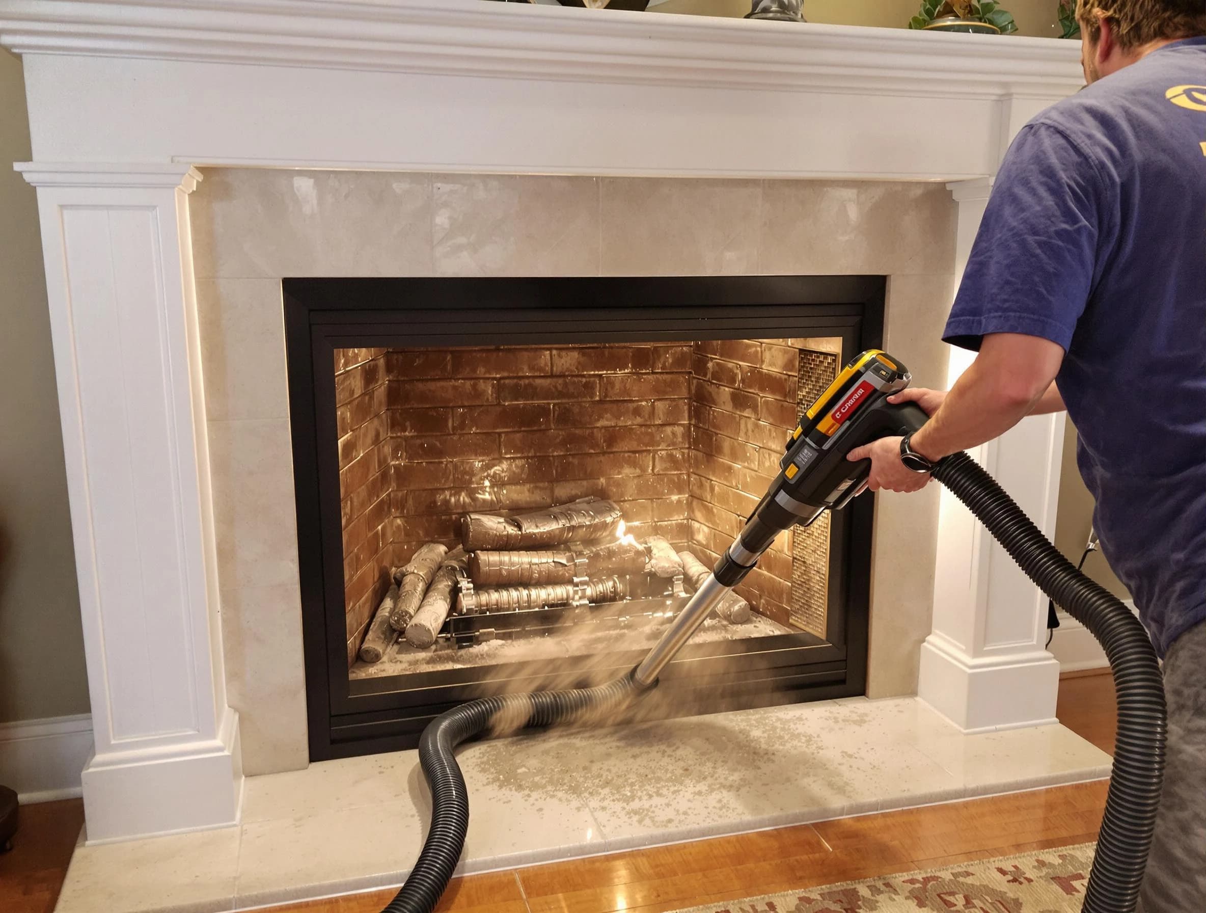 Fireplace cleaning performed by Livingston Chimney Sweep in Livingston, NJ