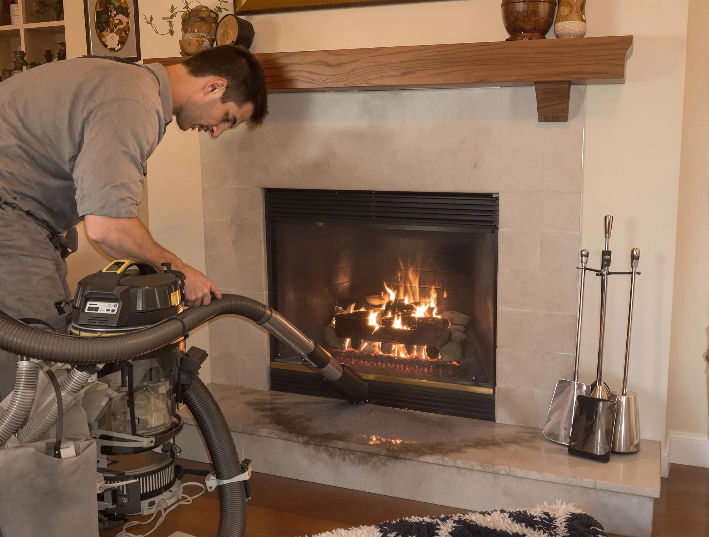 Routine fireplace upkeep by Livingston Chimney Sweep in Livingston, NJ