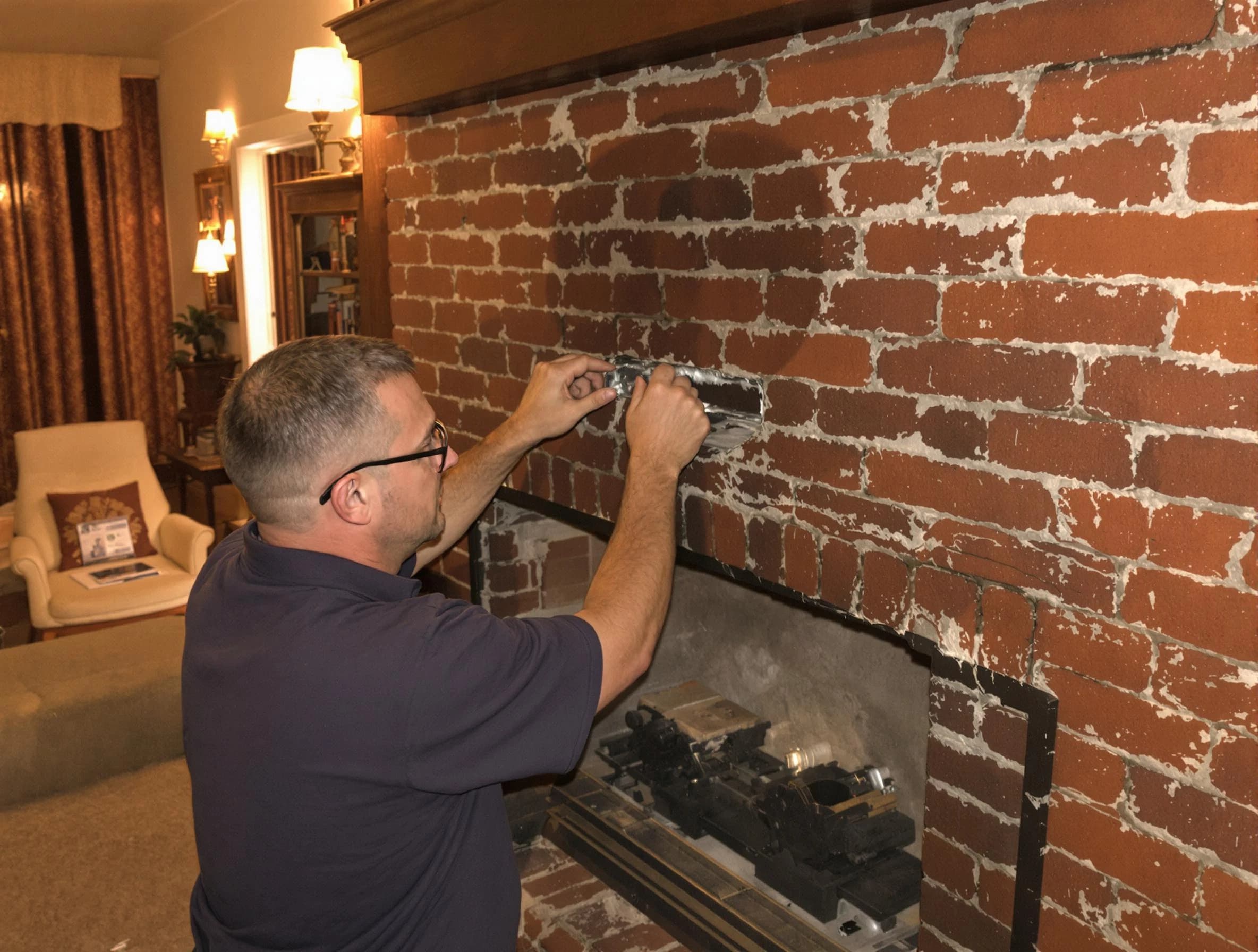 Livingston Chimney Sweep expert fixing a fireplace in Livingston, NJ