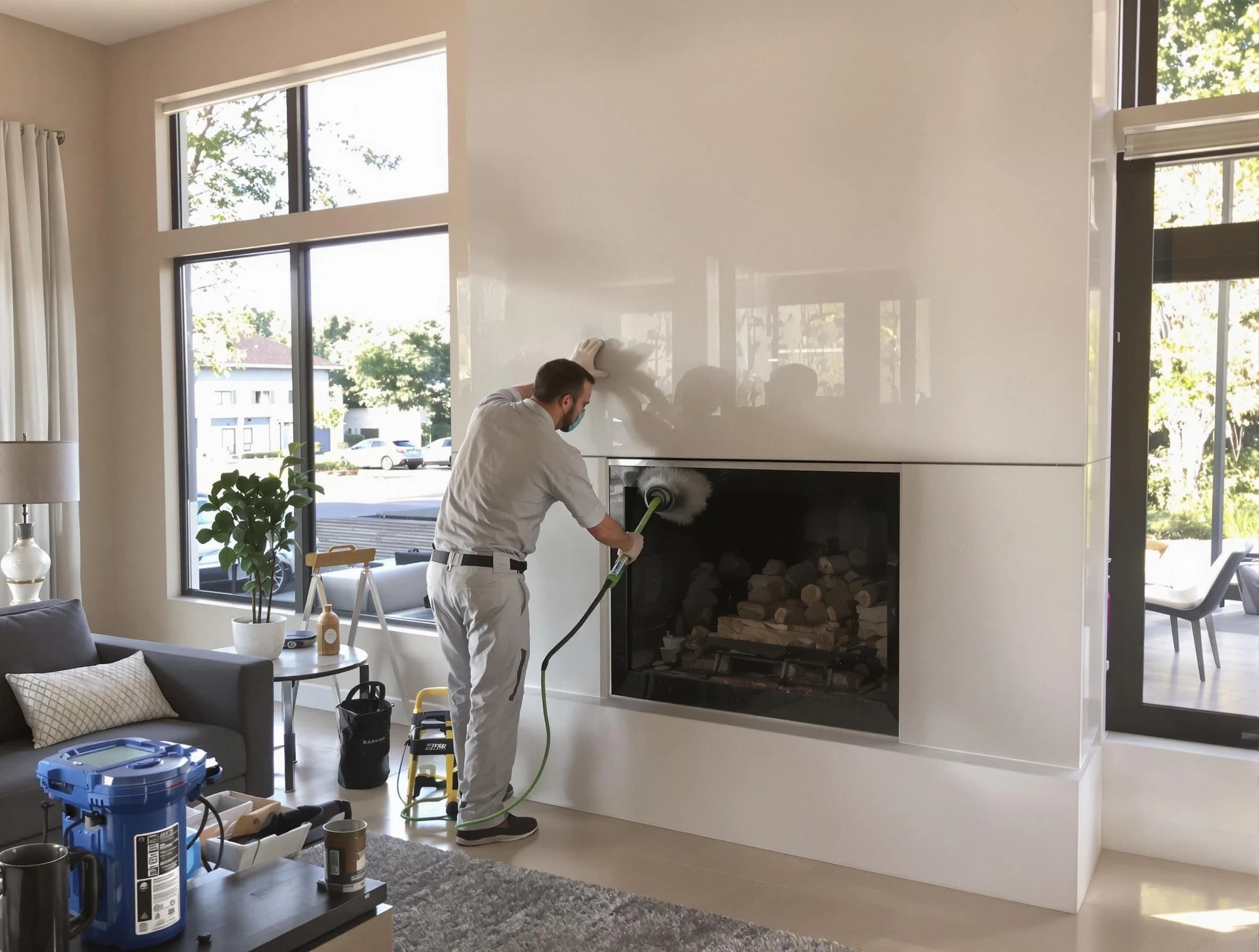 Livingston Chimney Sweep performing thorough soot removal in Livingston, NJ