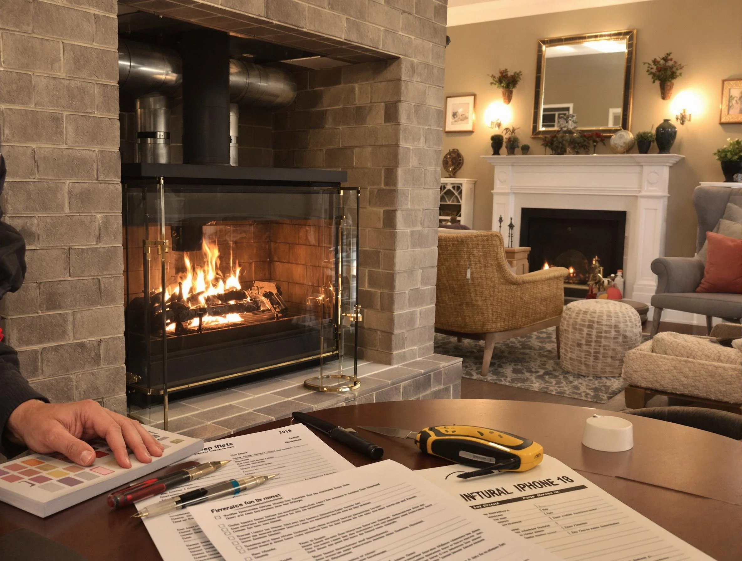 Livingston Chimney Sweep verifying fireplace safety measures in Livingston, NJ